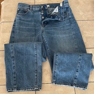 Pieced Barrel Leg Jeans 25